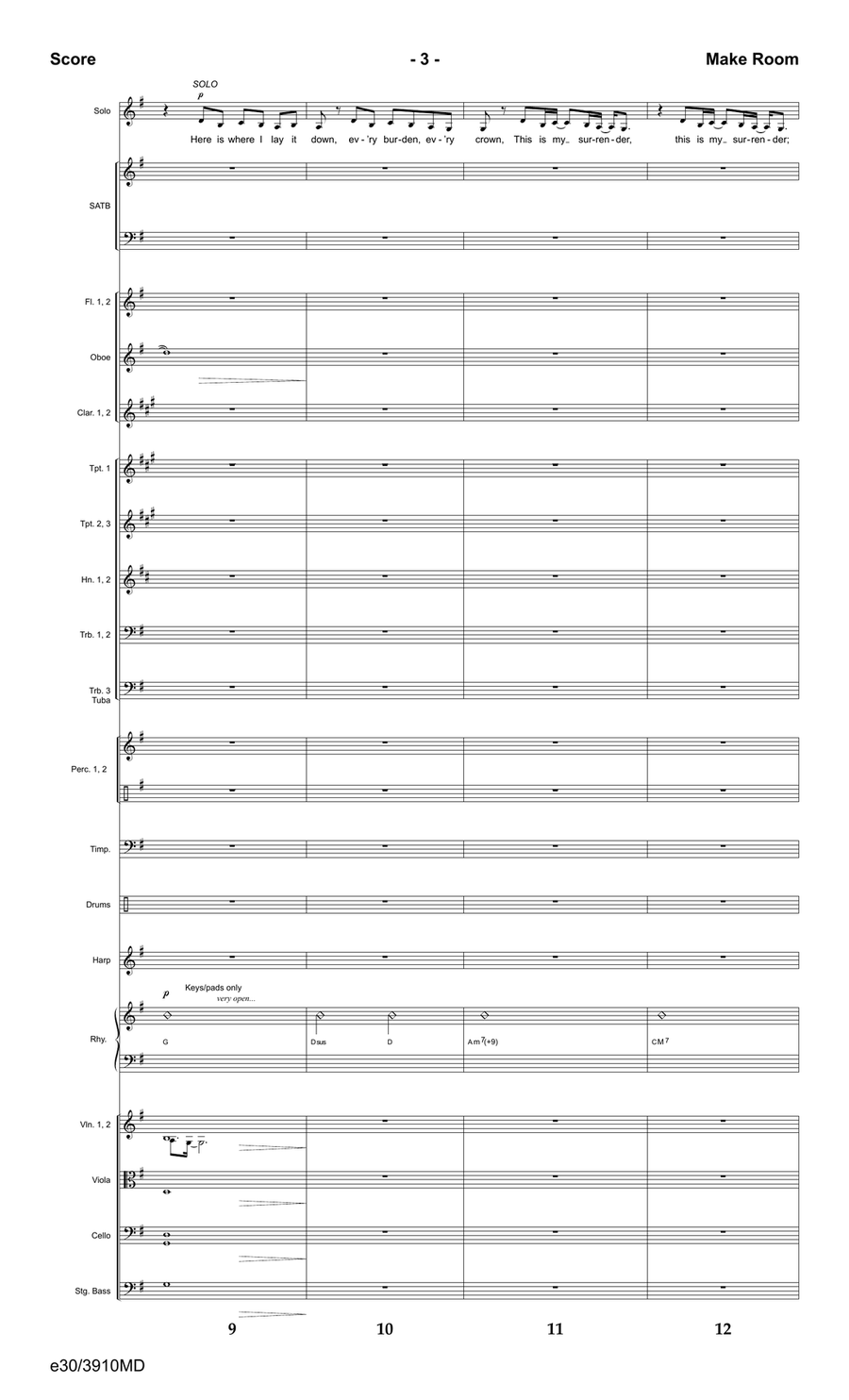 Make Room - Downloadable Orchestration Set of Parts scores gallery preview page 5
