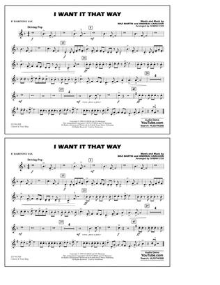 Book cover for I Want It That Way (arr. Ishbah Cox) - Eb Baritone Sax