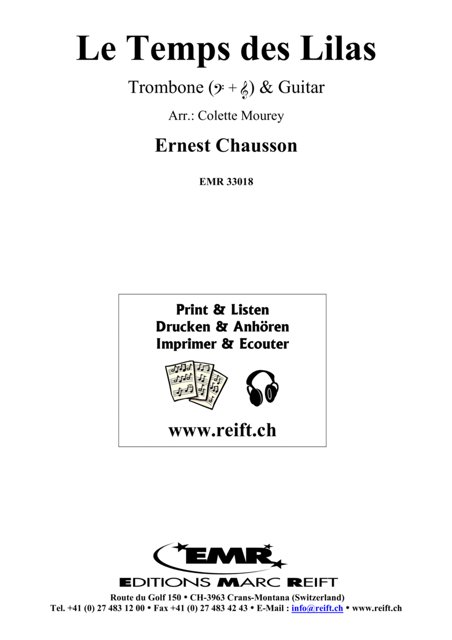 Le Temps des Lilas Le Temps des Lilas Trombone scores gallery preview page 1