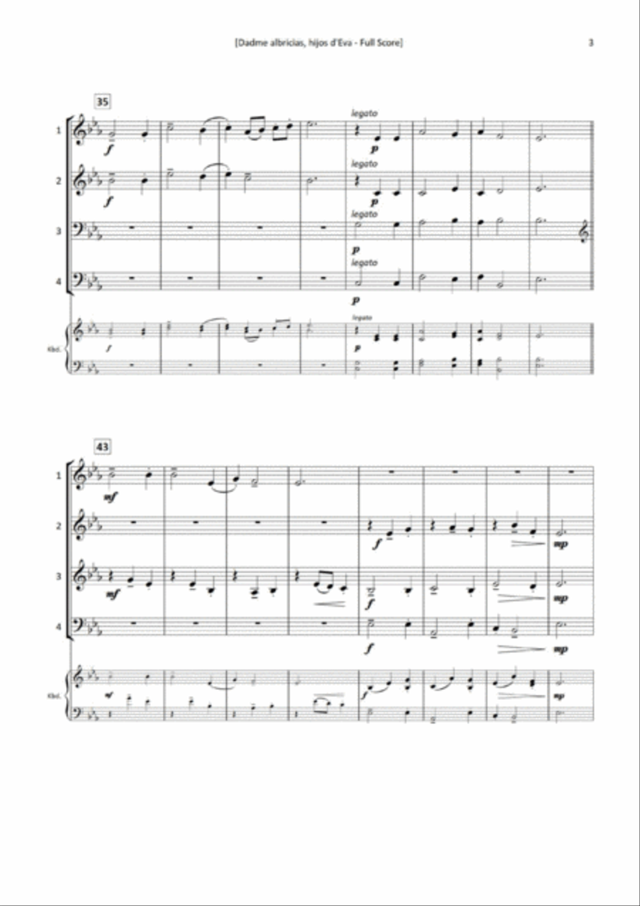 Dadme albricias, hijos d'Eva Brass Ensemble scores gallery preview page 5