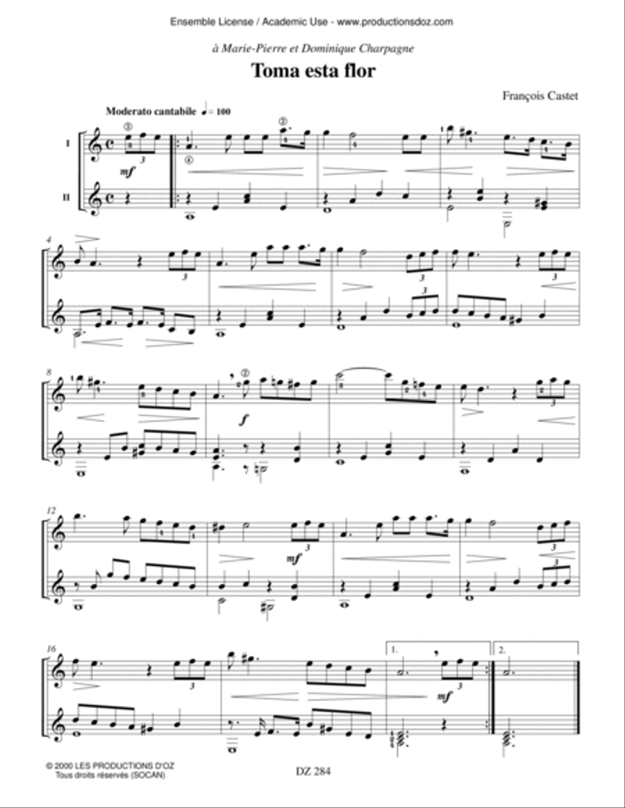 Six duos sur des chansons pop. mexicaines Electric Guitar scores gallery preview page 3