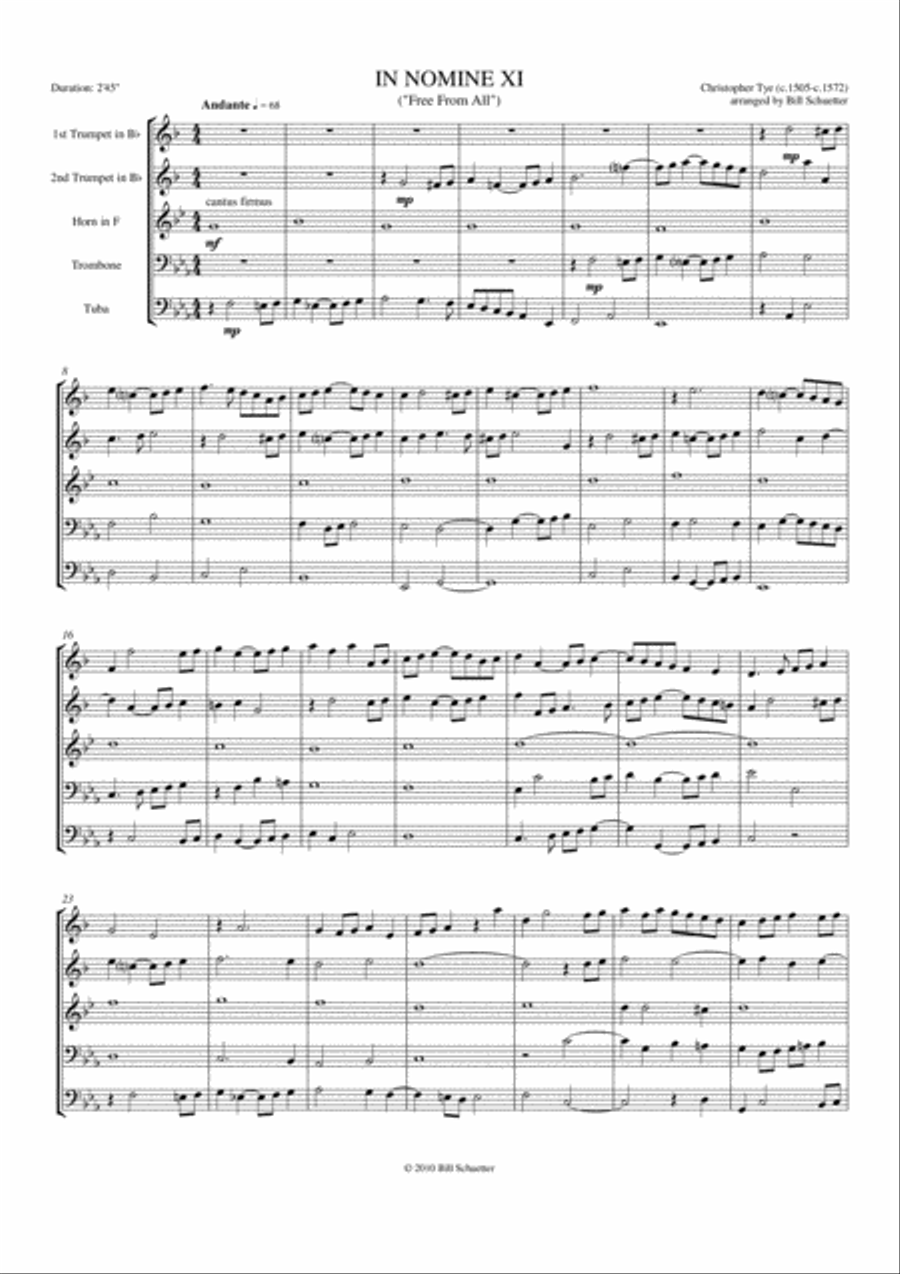 In Nomine ix Brass Quintet scores gallery preview page 1