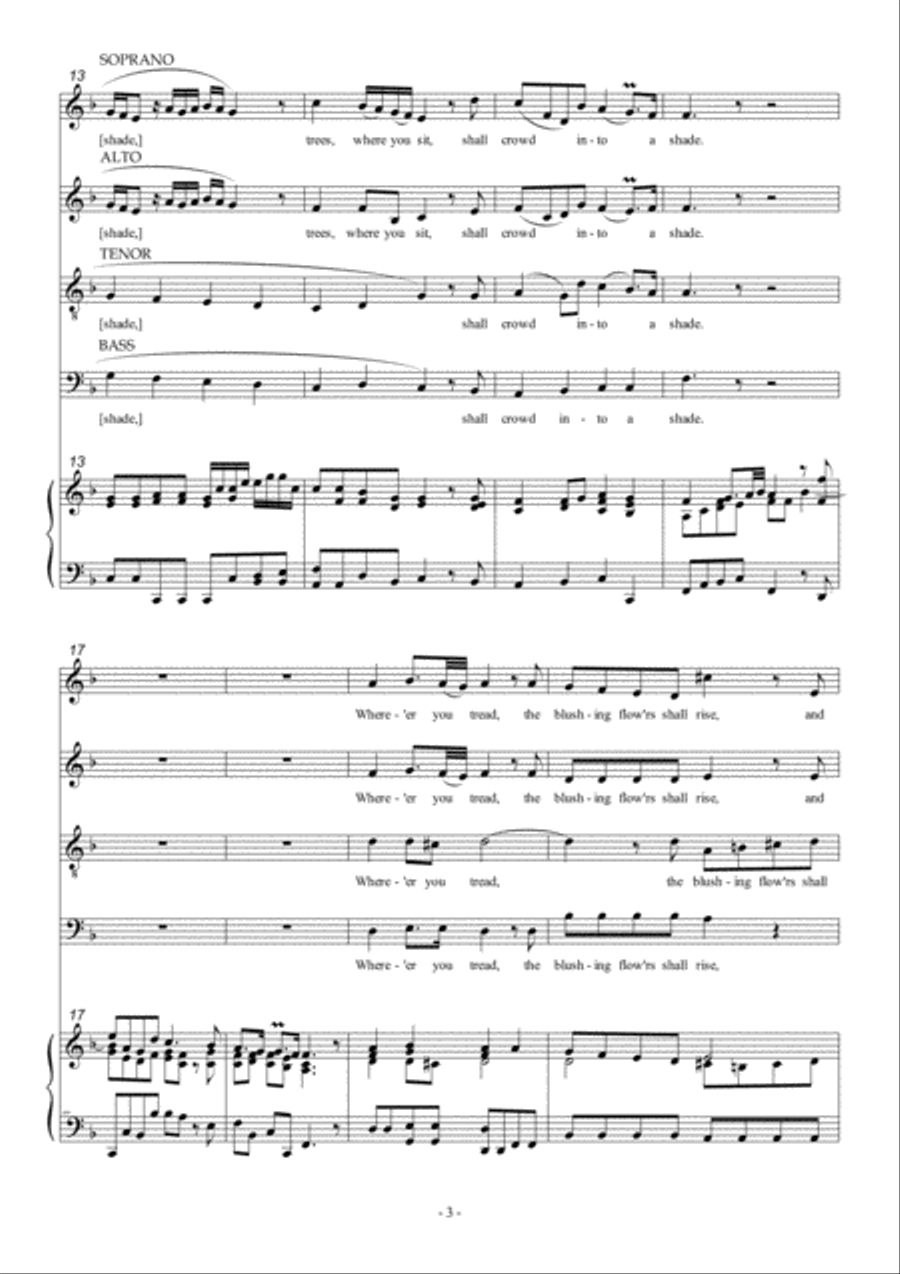 Where'er You Walk - arranged for SATB choir 4-Part scores gallery preview page 4