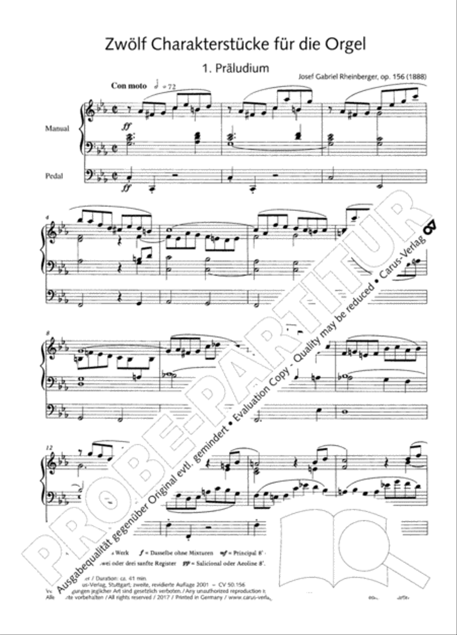 Zwolf Charakterstucke op. 156 Organ Solo scores gallery preview page 7