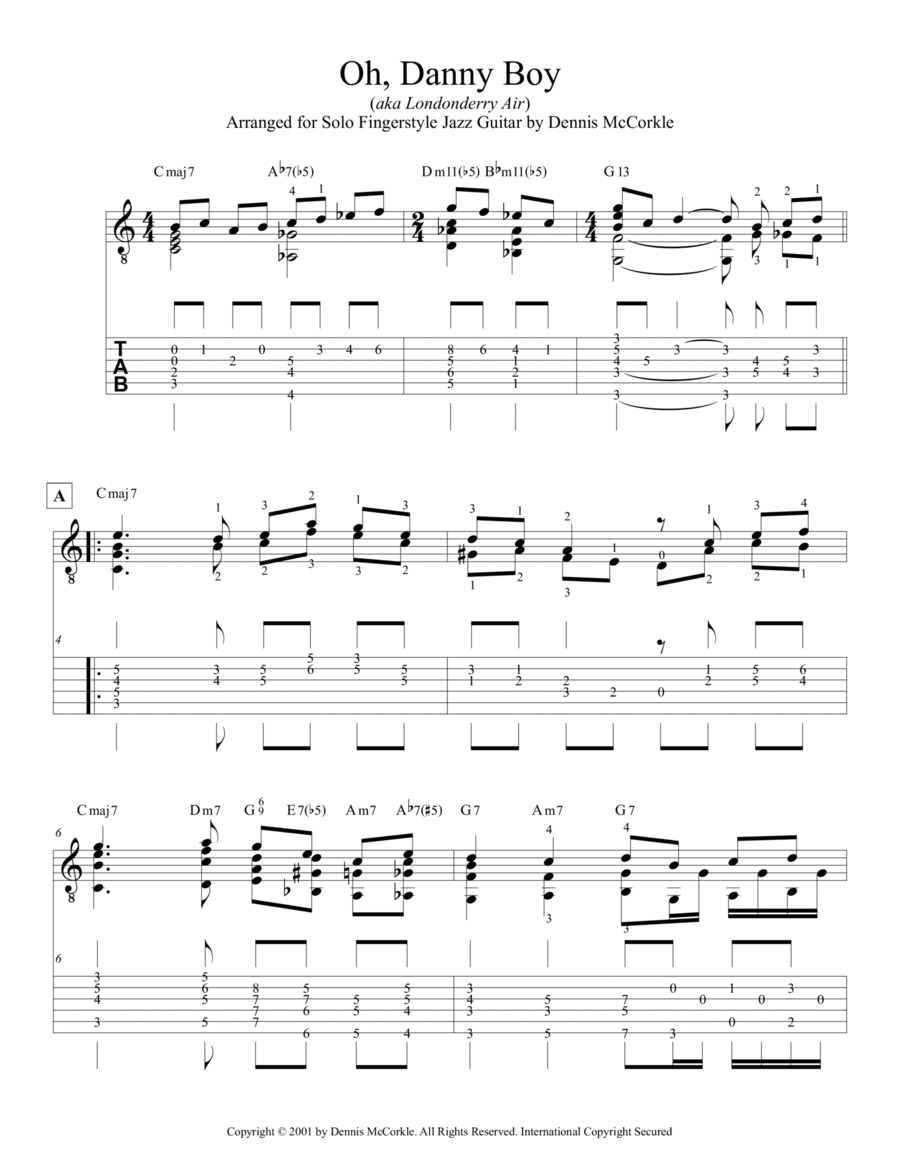 Londonderry Air (Oh, Danny Boy) Acoustic Guitar scores gallery preview page 1