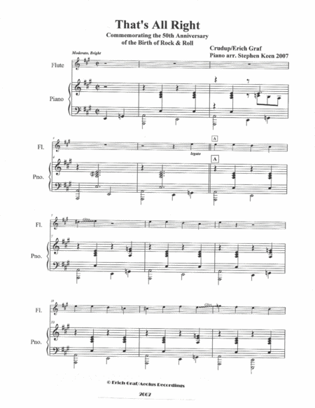 Arrangement of That's All Right for flute & piano image number null