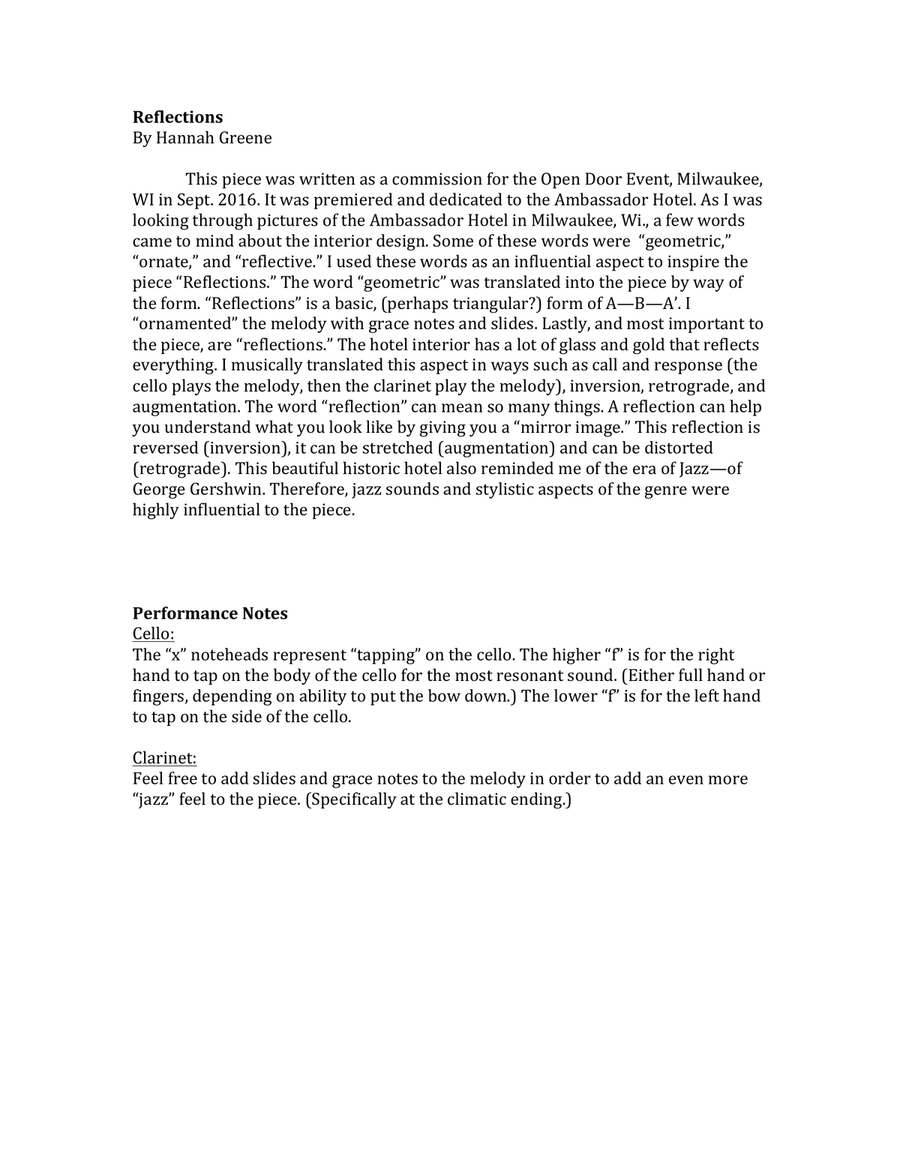 Reflections Clarinet scores gallery preview page 2