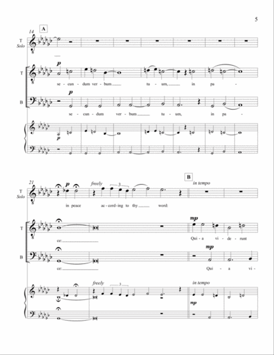 Nunc dimittis 4-Part scores gallery preview page 4