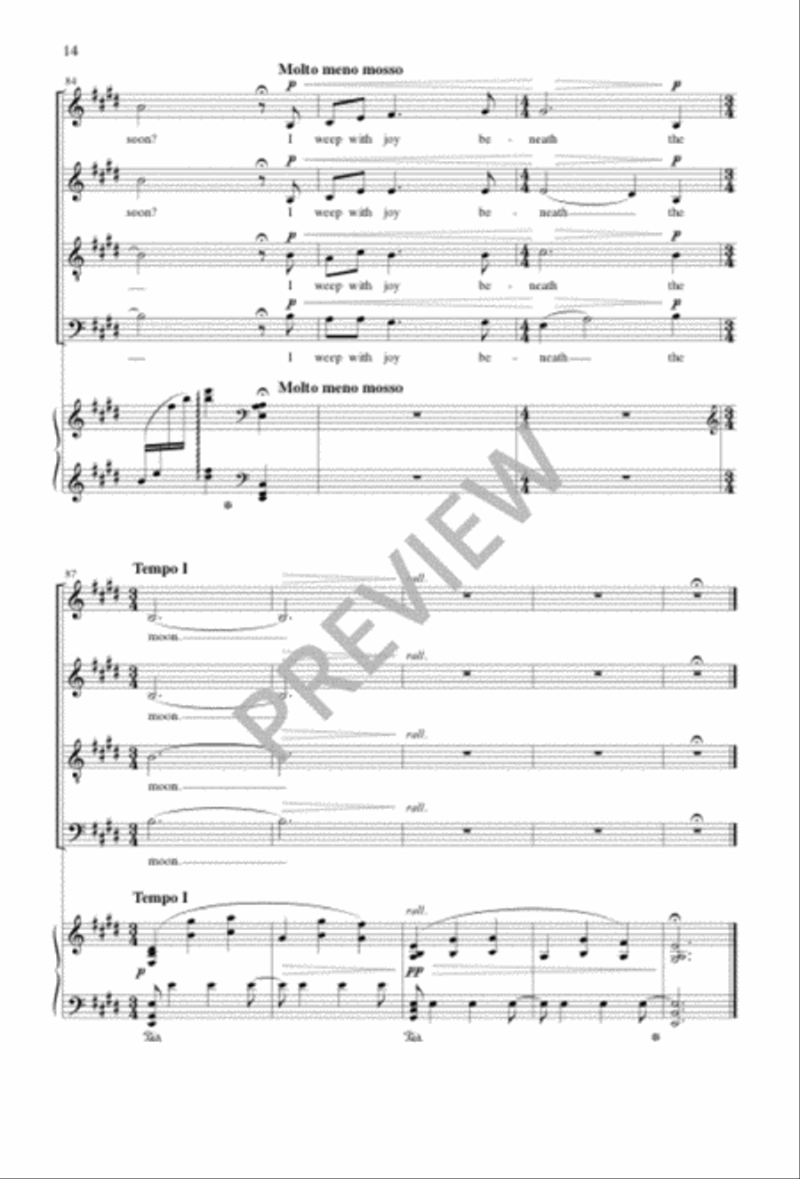 Ballade to the Moon Ballade to the Moon 4-Part scores gallery preview page 14