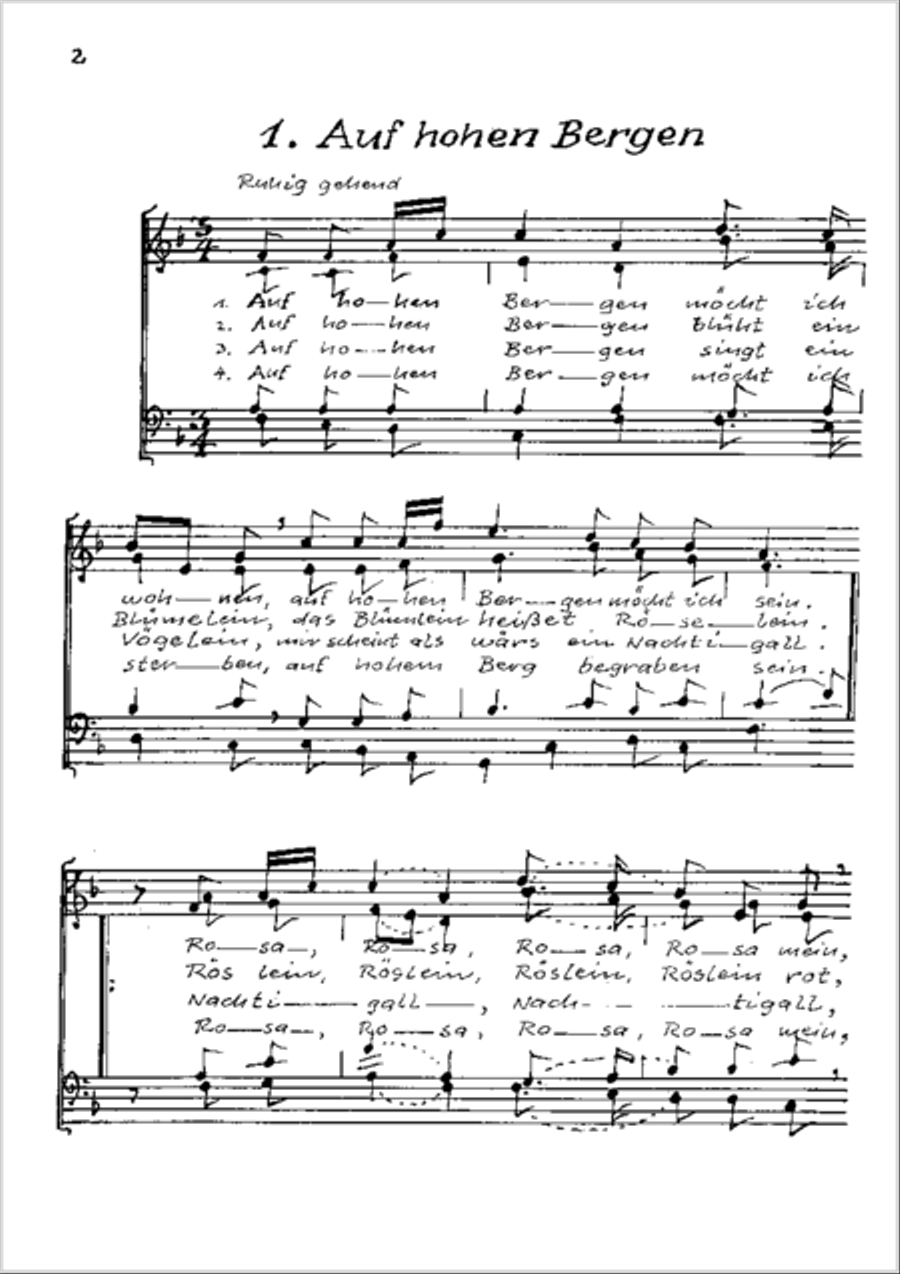 Auf hohen Bergen. Sechs schwabische Volkslieder Choir scores gallery preview page 18