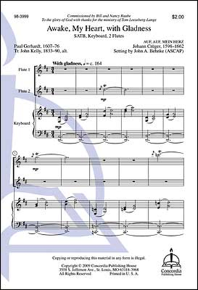 Book cover for Awake, My Heart, with Gladness (Behnke) - SATB