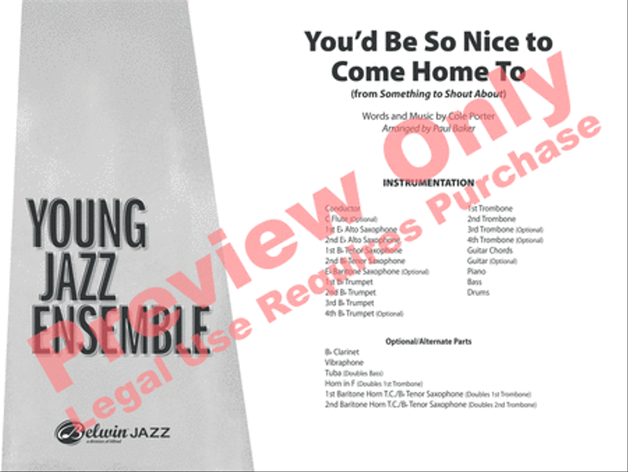 You'd Be So Nice to Come Home To Jazz Ensemble scores gallery preview page 20