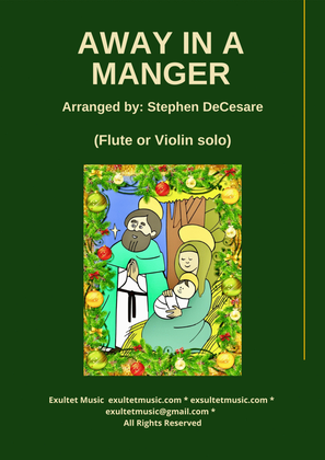 Book cover for Away In A Manger (Flute or Violin solo and Piano)