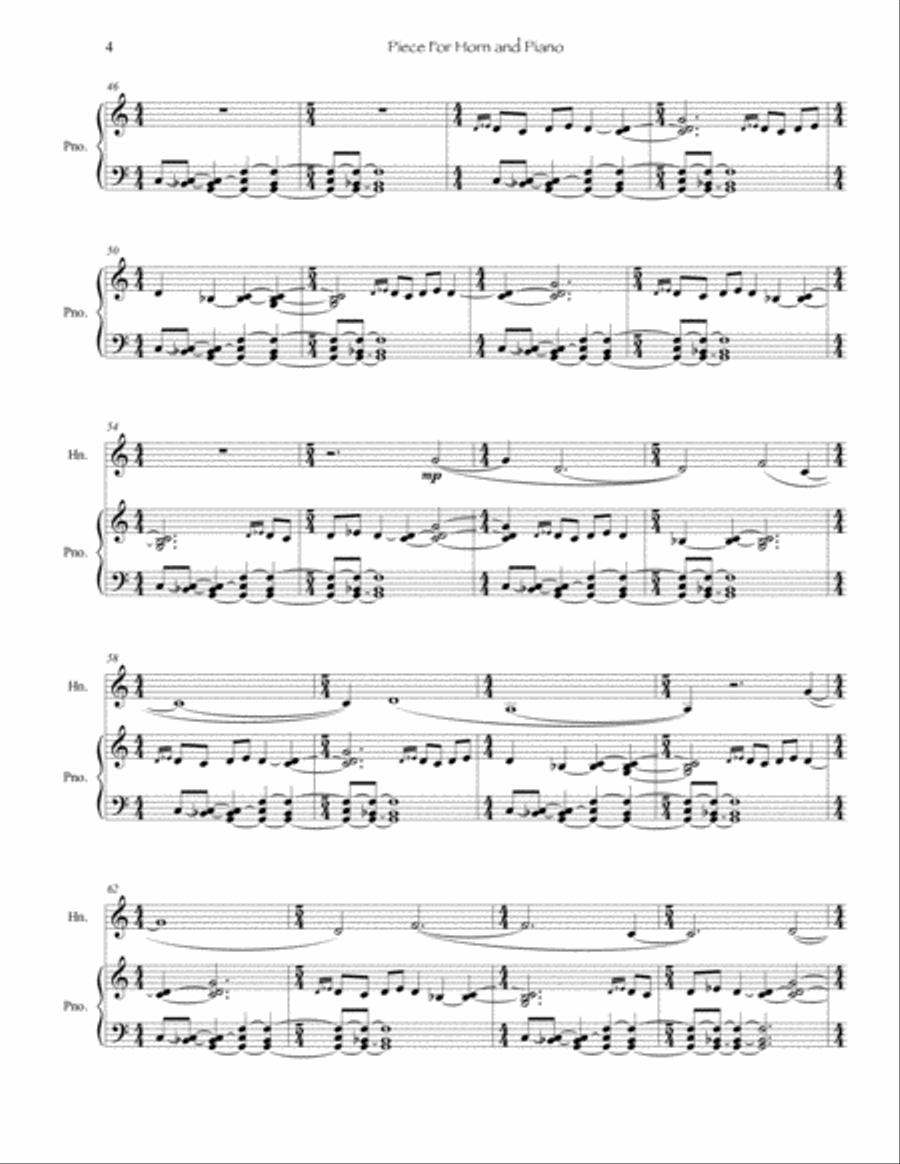 Piece for Horn and Piano Piece for Horn and Piano Horn scores gallery preview page 5