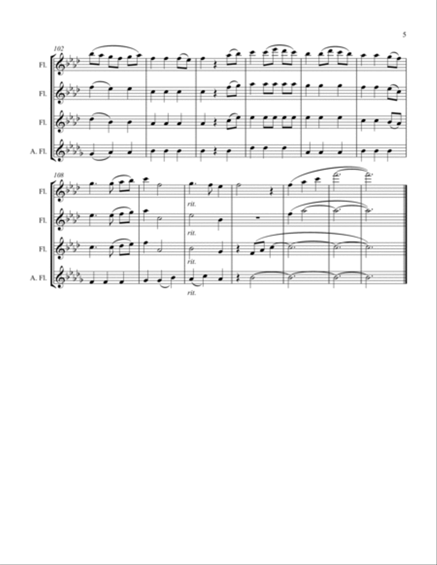 Celtic Spirit for Flute Quartet Flute Quartet scores gallery preview page 5