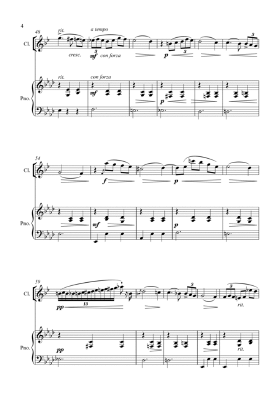 Chopin Waltz Op.69 No.1 (For Clarinet in Bb and Piano) B-Flat Clarinet scores gallery preview page 4