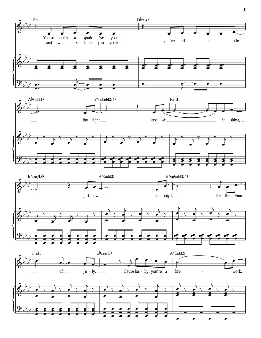 Firework Firework Piano, Vocal scores gallery preview page 3