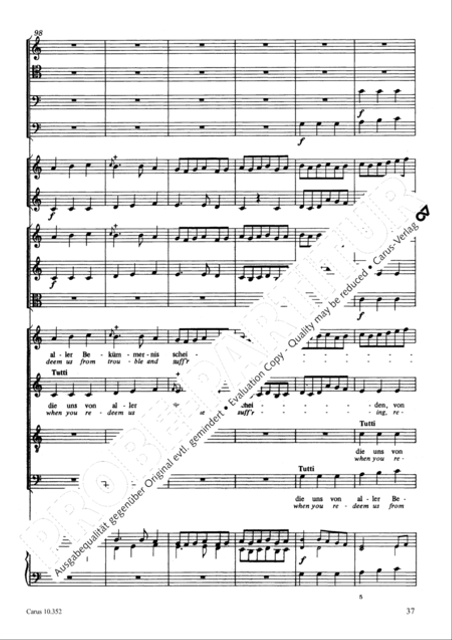 From the deepest comes our plea (Aus der Tiefen rufen wir) 4-Part scores gallery preview page 40