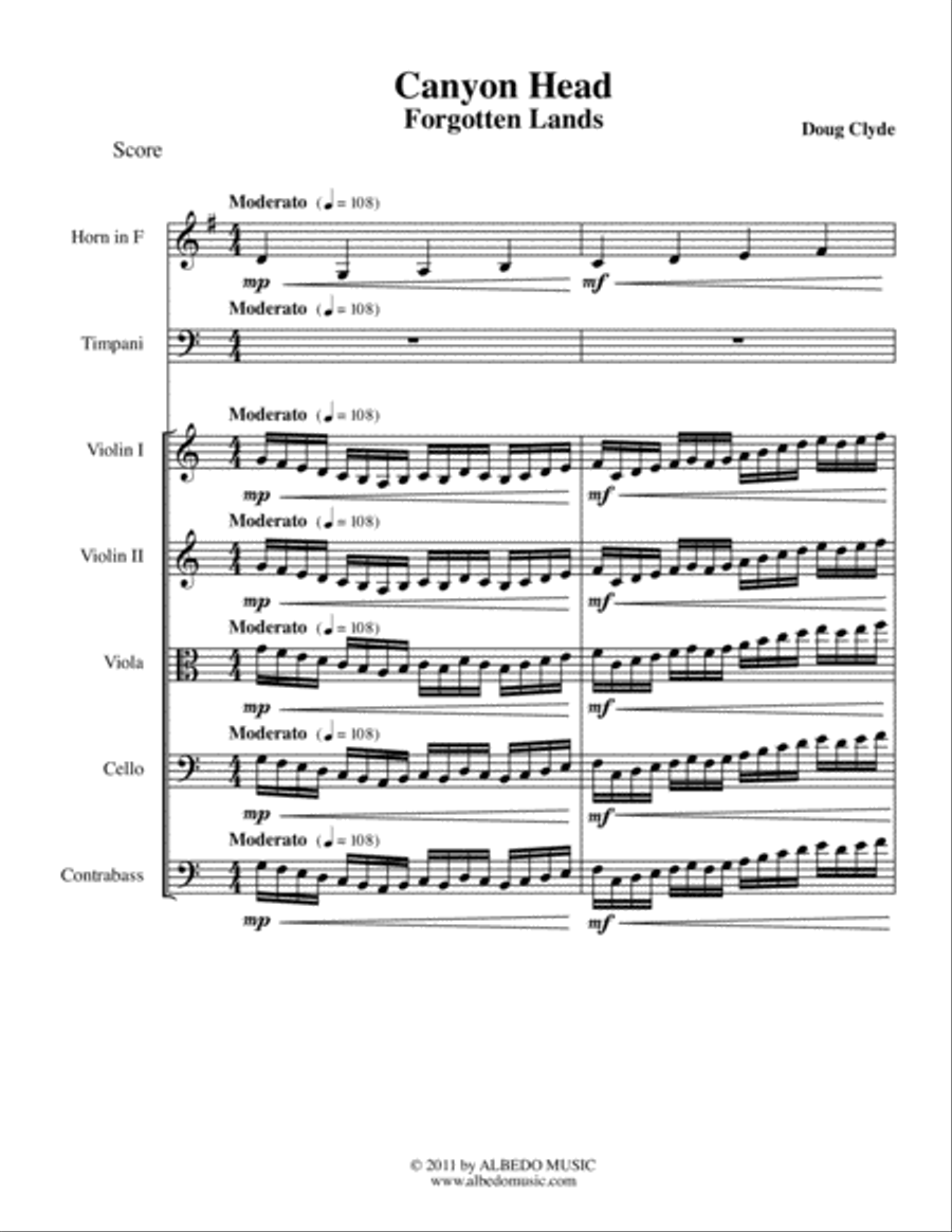 Canyon Head from Forgotten Lands Small Ensemble scores gallery preview page 1