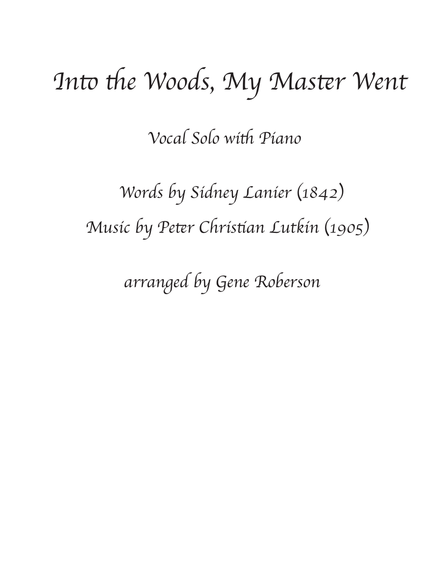 Into the Woods, My Master Went. Vocal Solo with Piano Voice Solo scores gallery preview page 1