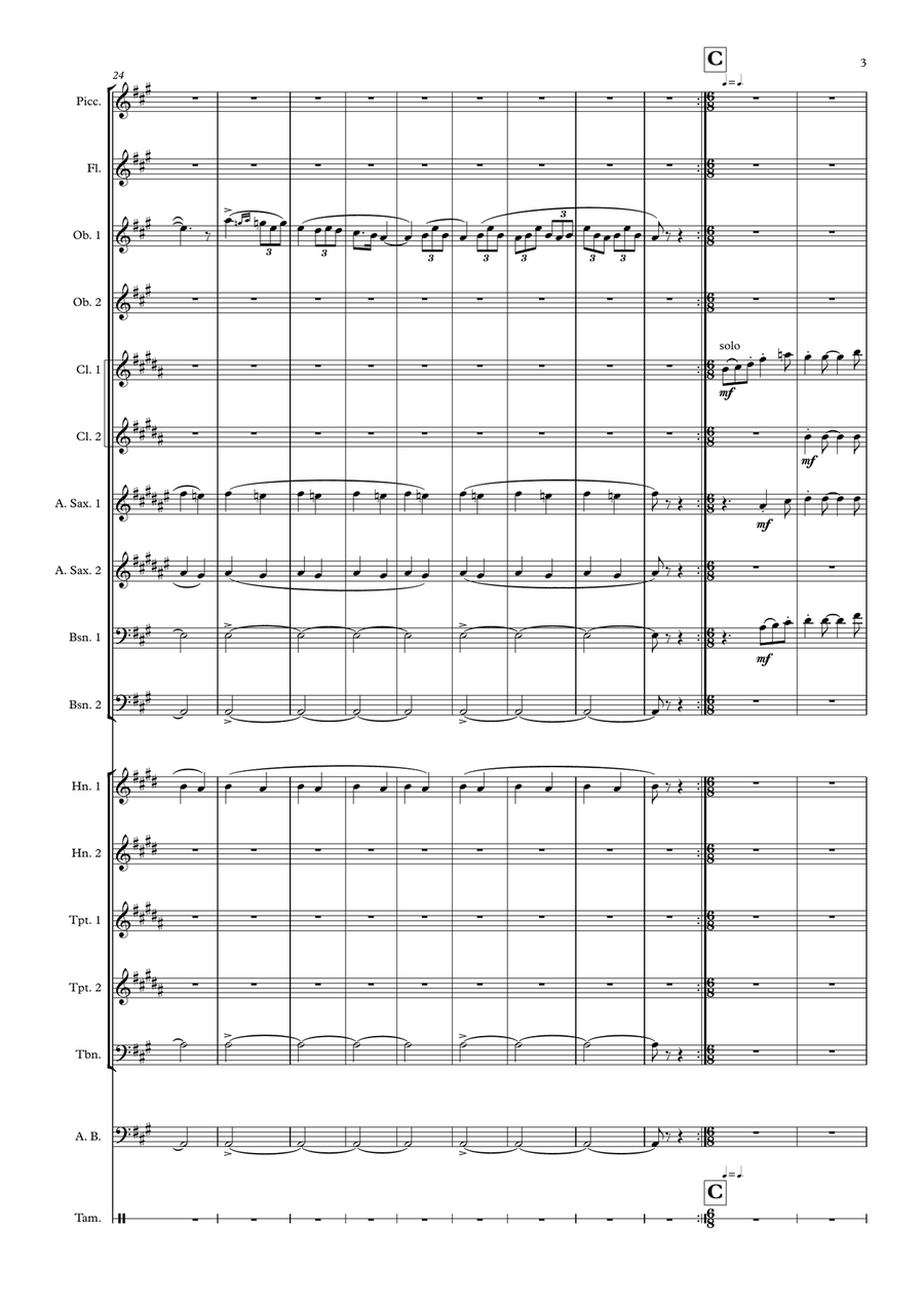 La Santa Espina (for wind ensemble) Large Ensemble scores gallery preview page 3