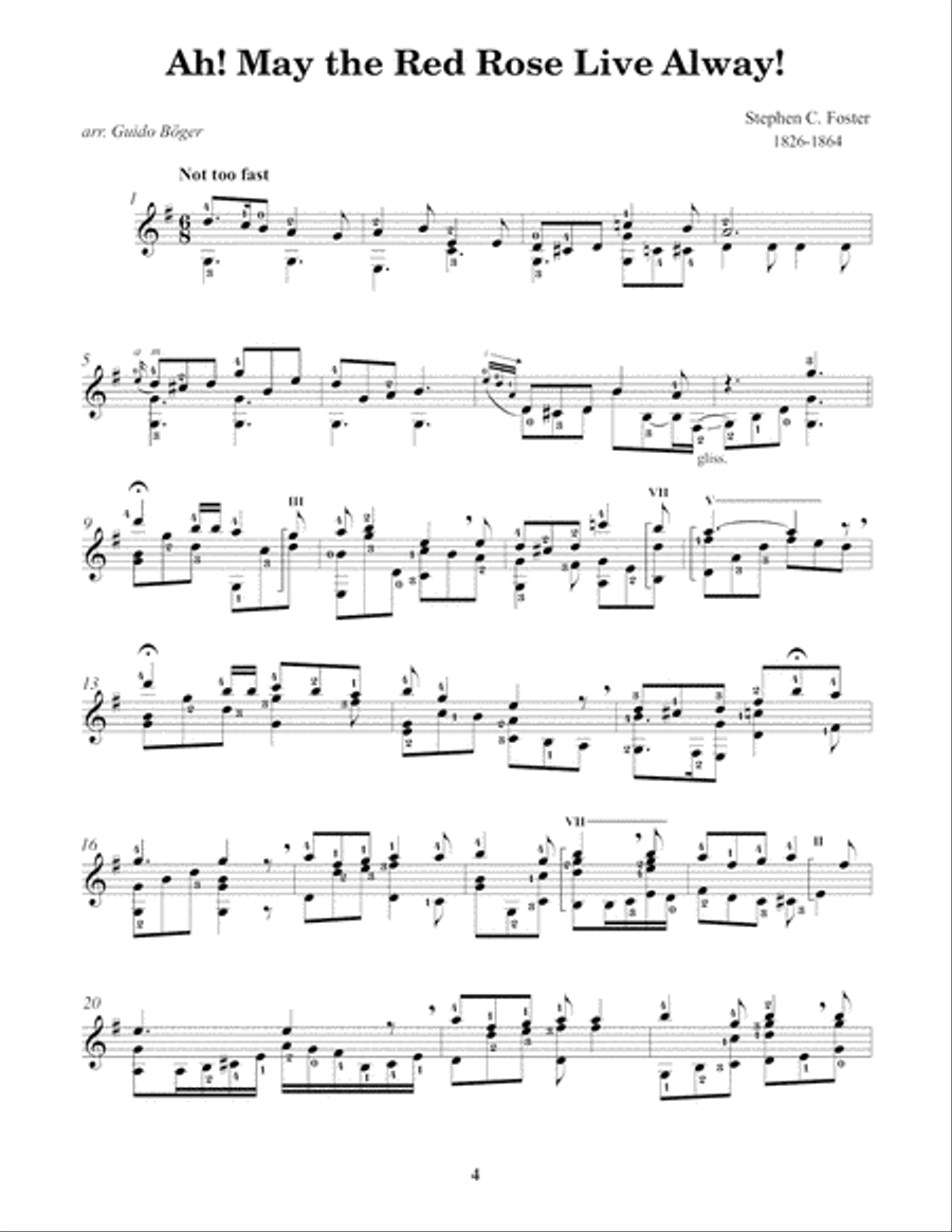 Stephen Foster For Classic Guitar Classical Guitar scores gallery preview page 5