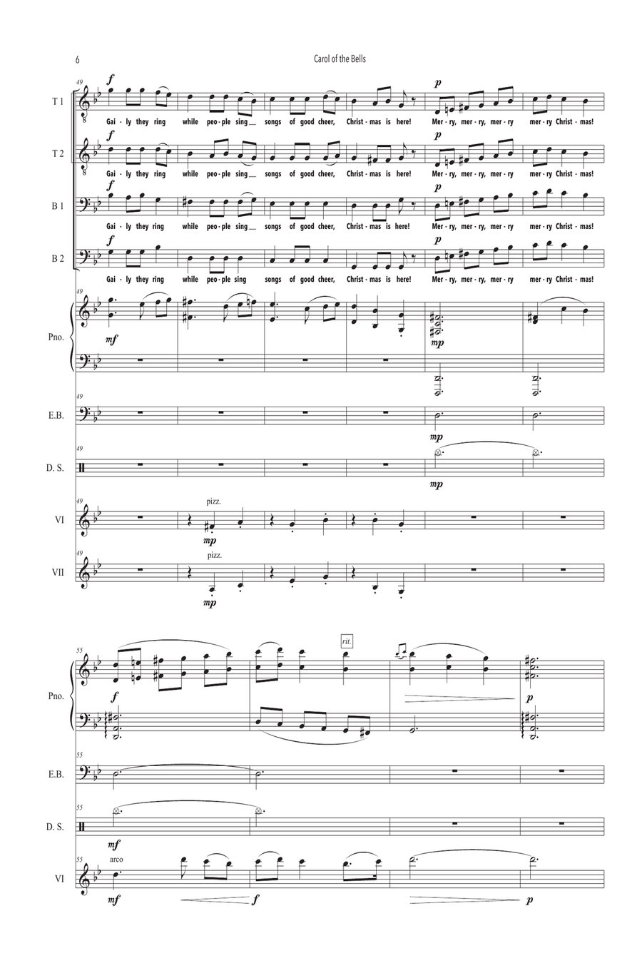 Carol Of The Bells TTBB scores gallery preview page 6