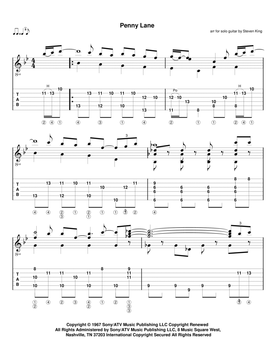 Penny Lane Electric Guitar scores gallery preview page 1