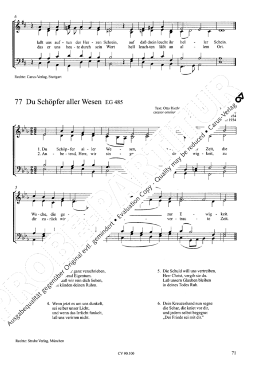 Chorsatze zum Evangelischen Gesangbuch Choir scores gallery preview page 76
