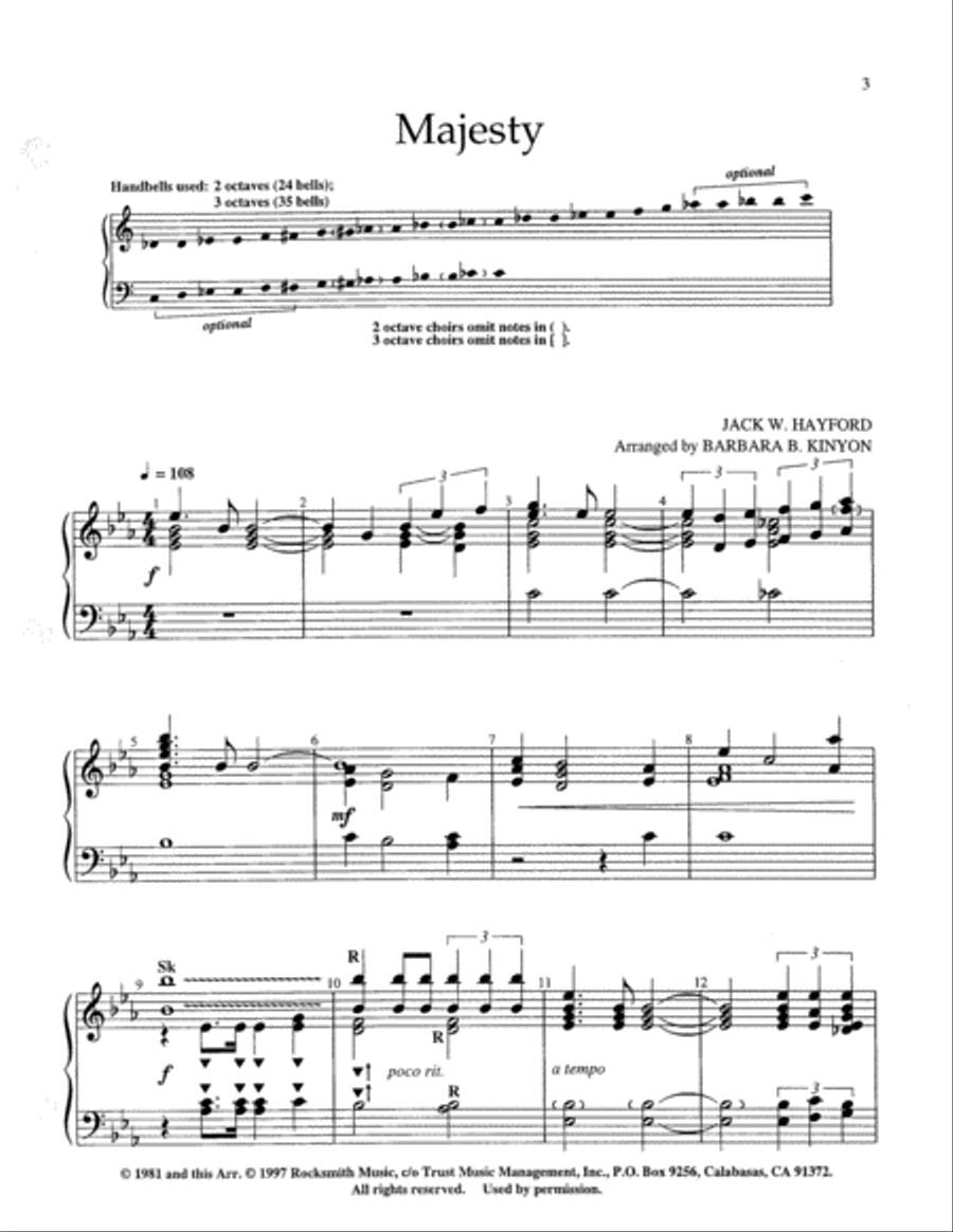 Today's Songs and Hymns for Bells 3-Octaves scores gallery preview page 3