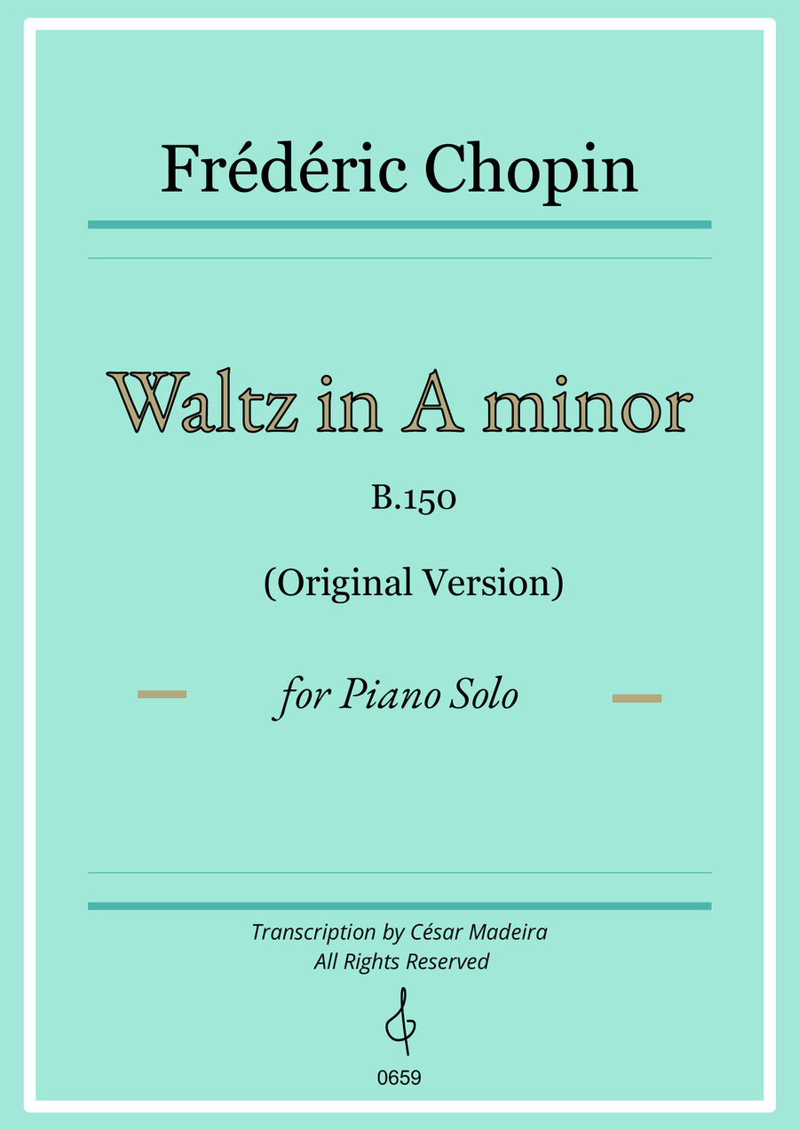 Waltz in A minor by Chopin - Piano Solo (Original Version) Piano Solo scores gallery preview page 1