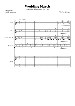 Wedding March (For Woodwind Quartet with Easy Piano)