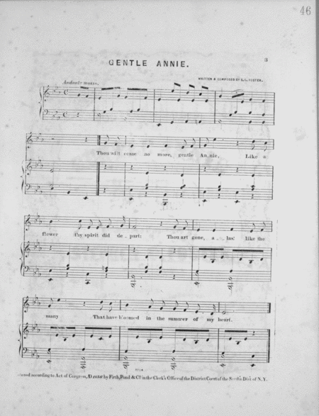Gentle Annie. Ballad