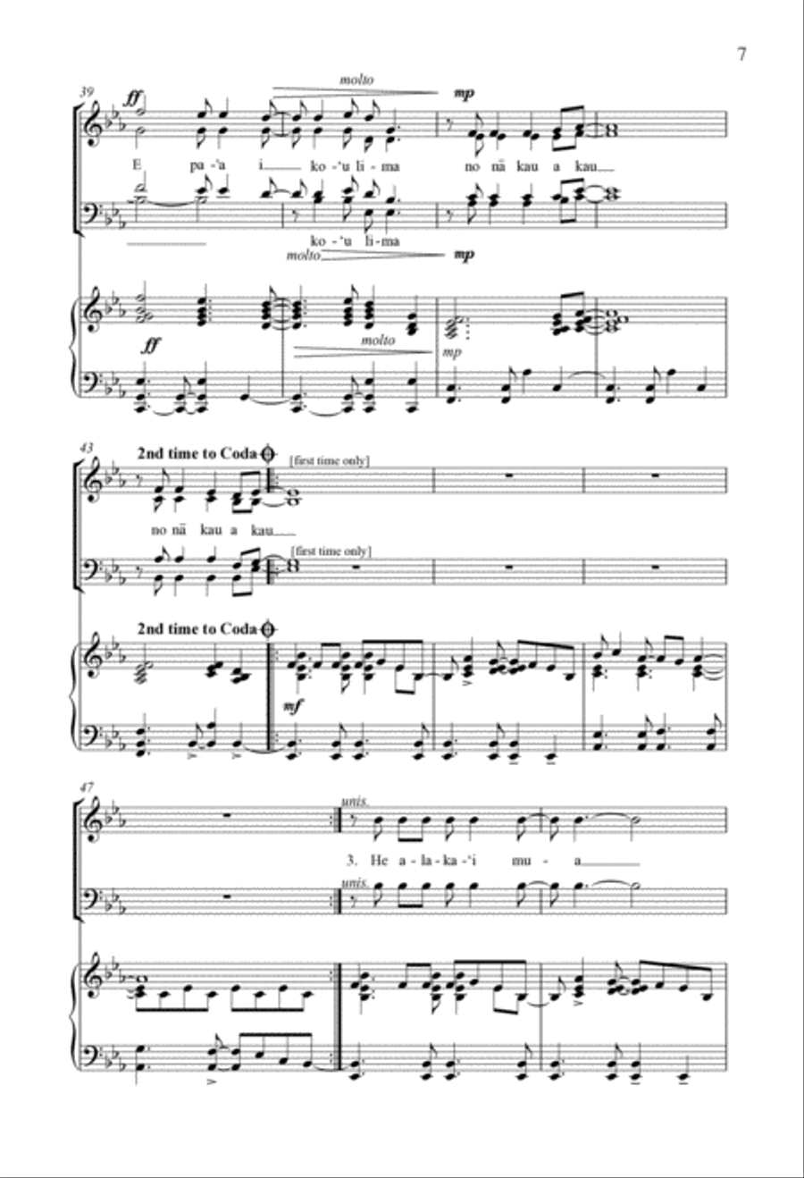 Aia Ke Kanaka 4-Part scores gallery preview page 6