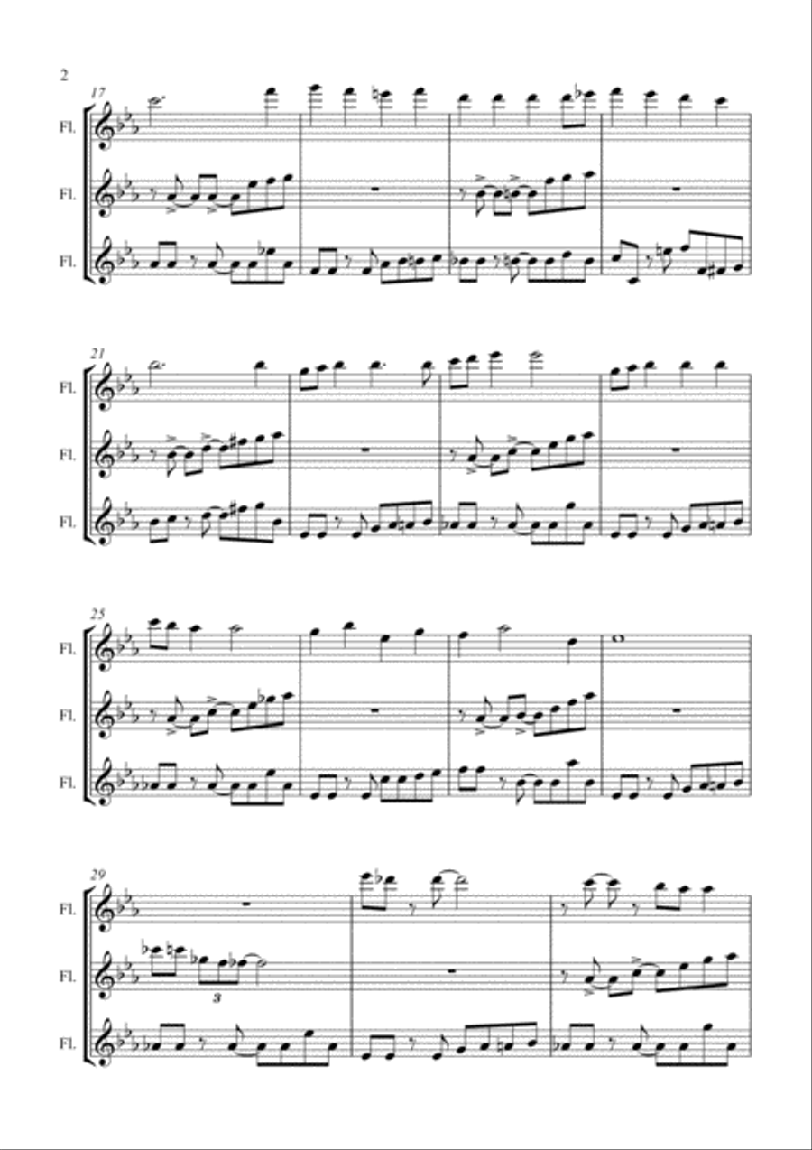 Santa Claus Is Comin' To Town Woodwind Trio scores gallery preview page 2