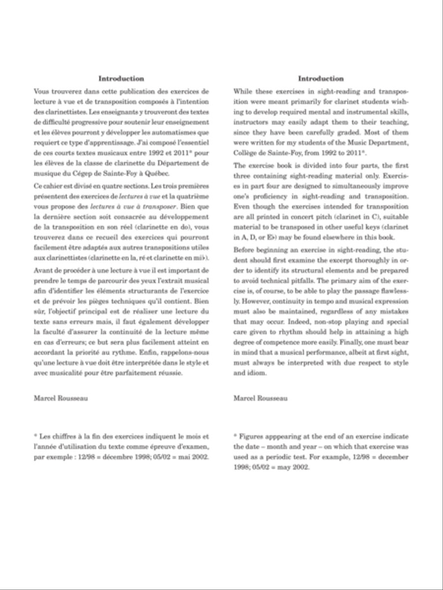 Exercices de lecture à vue et de transposition Clarinet scores gallery preview page 3