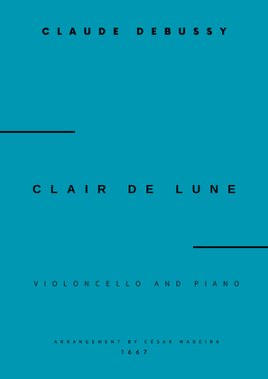 Book cover for Clair de Lune by Debussy - Cello and Piano (Full Score)