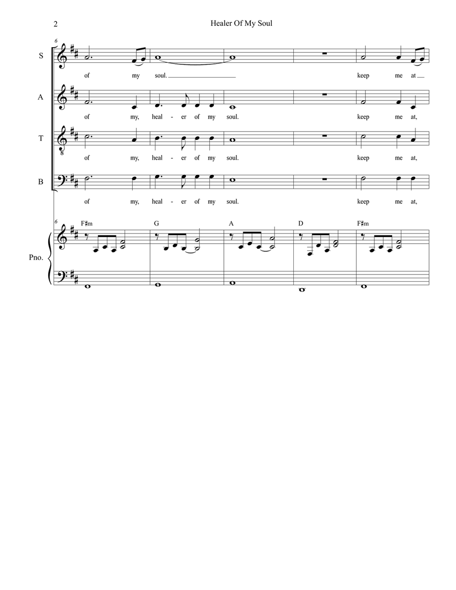 Healer Of My Soul Piano, Vocal scores gallery preview page 2