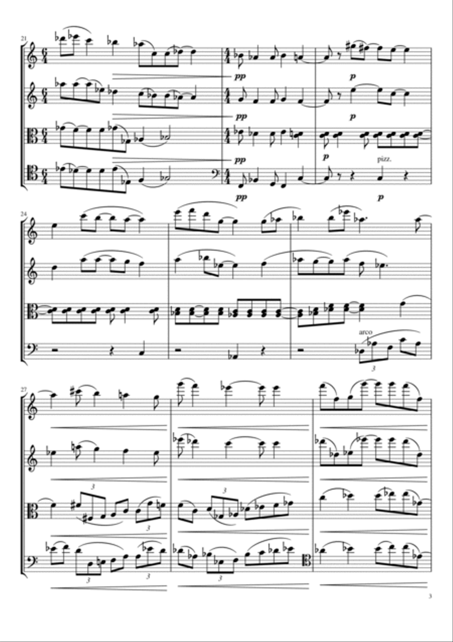 Elegy for String Quartet String Quartet scores gallery preview page 3