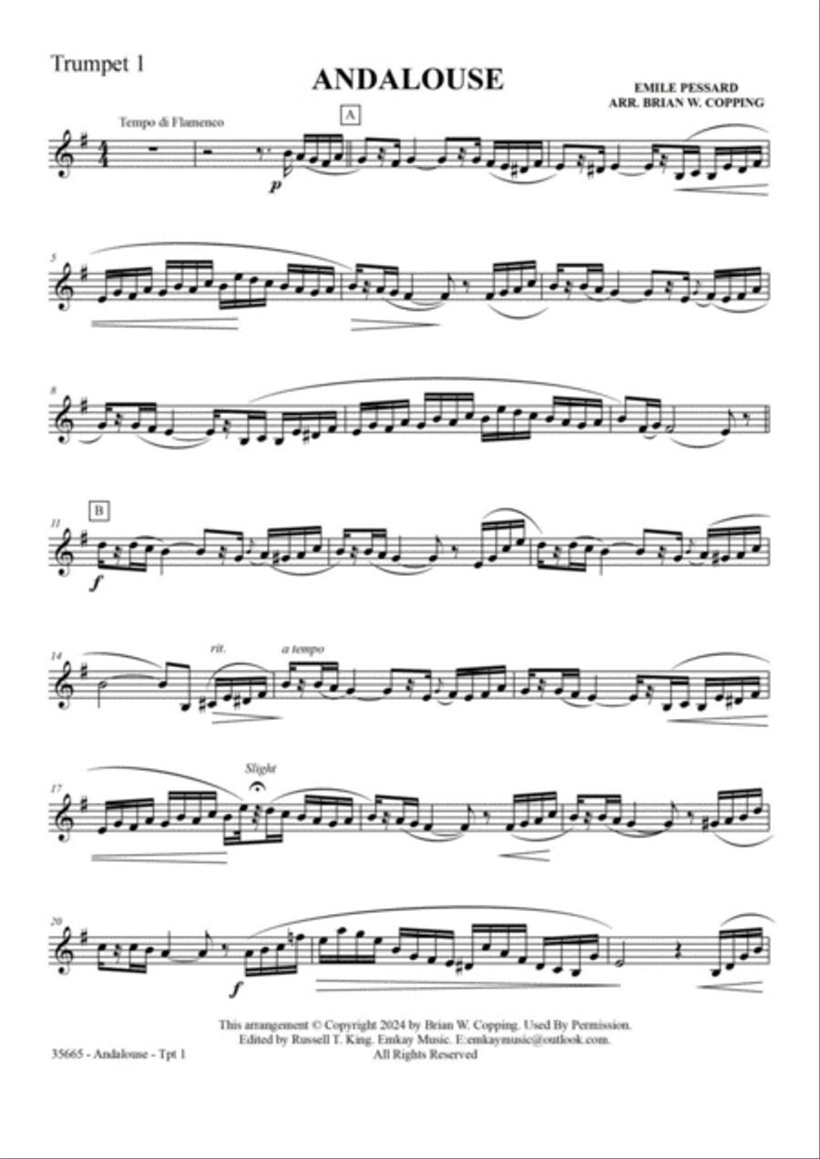 ANDALOUSE – BRASS QUARTET Brass Quartet scores gallery preview page 6