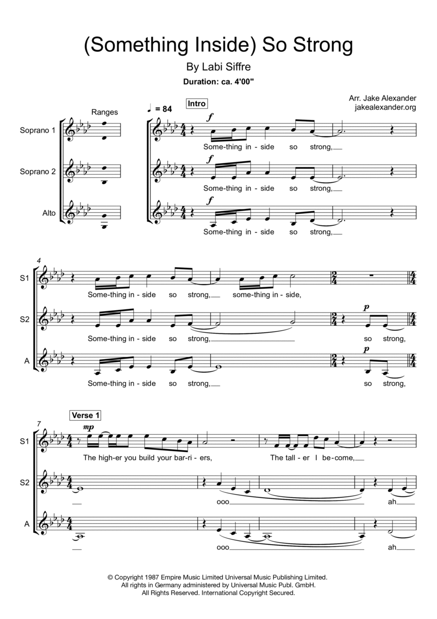 (something Inside) So Strong SSA scores gallery preview page 1