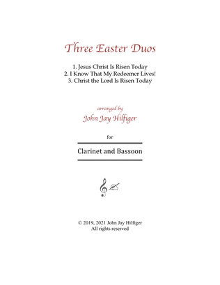 Book cover for Three Easter Duos for Clarinet and Bassoon
