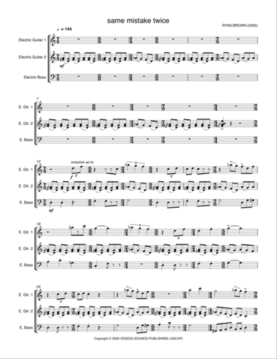 Same Mistake Twice Same Mistake Twice Small Ensemble scores gallery preview page 1