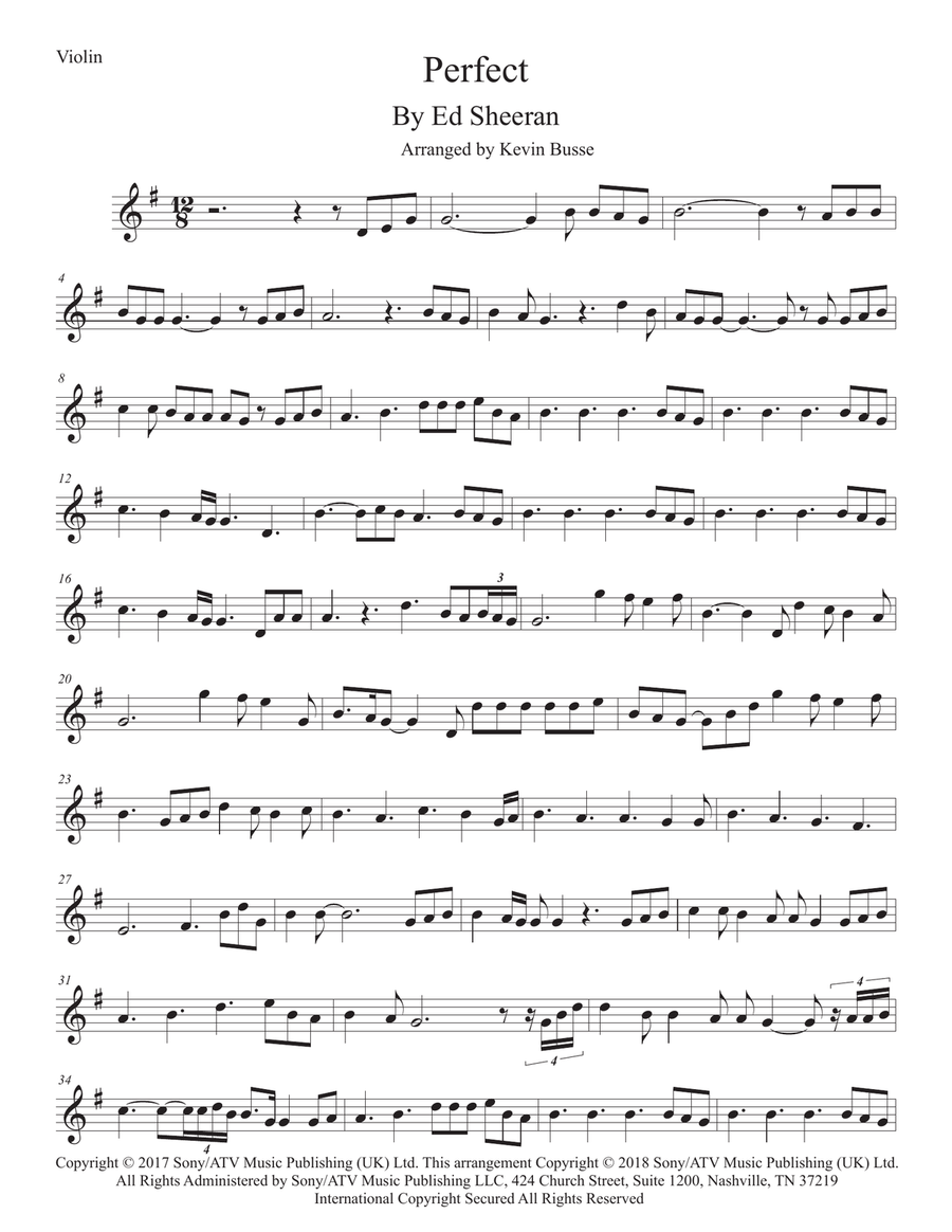 Perfect Violin Solo scores gallery preview page 1