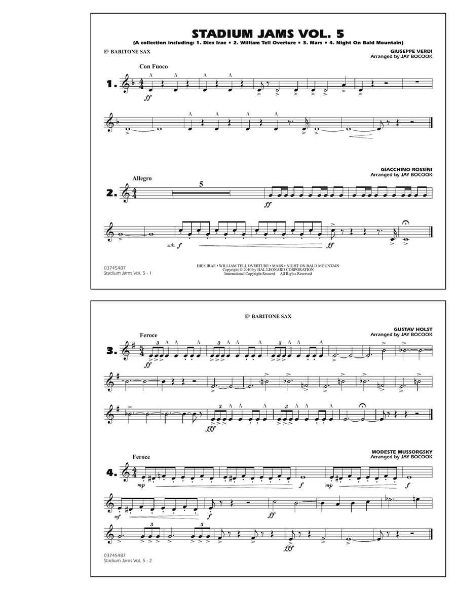 Stadium Jams: Vol. 5 - Eb Baritone Sax