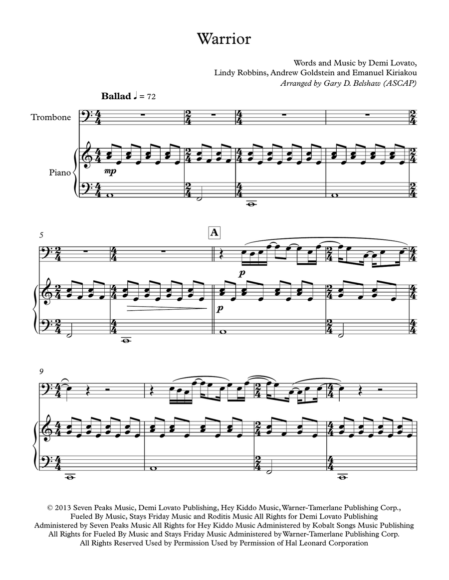 Warrior Piano scores gallery preview page 3