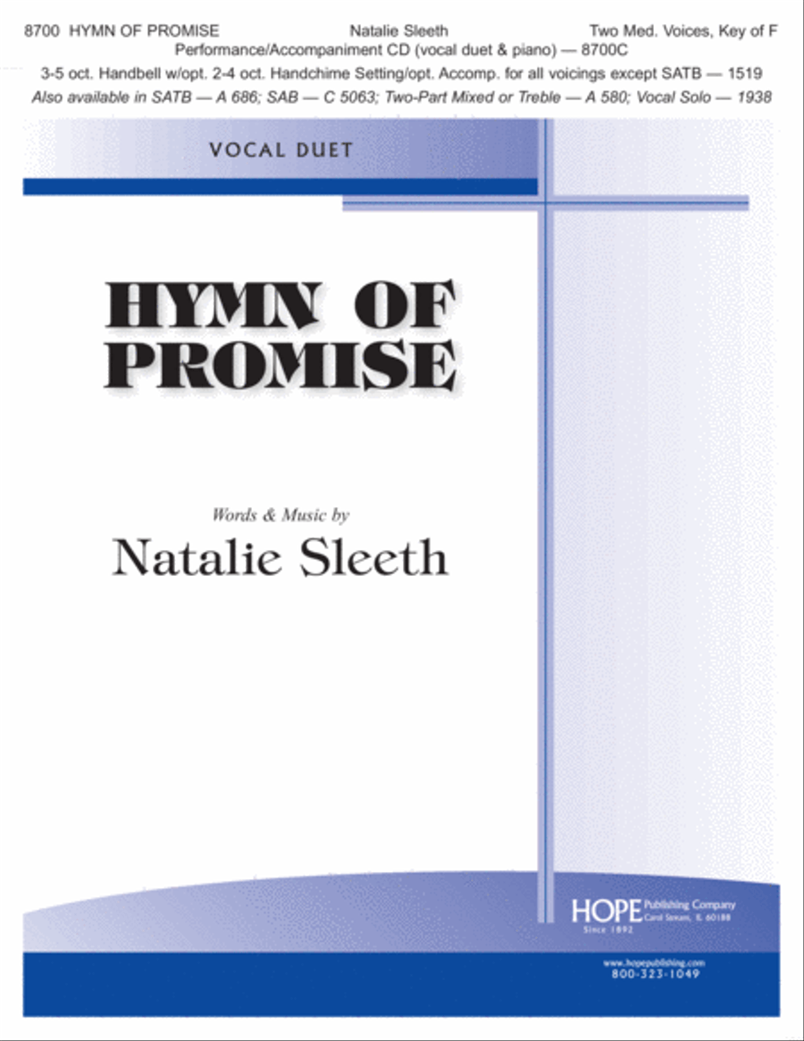 Hymn of Promise - Med. Voice Duet, Key of F Medium Voice scores gallery preview page 1