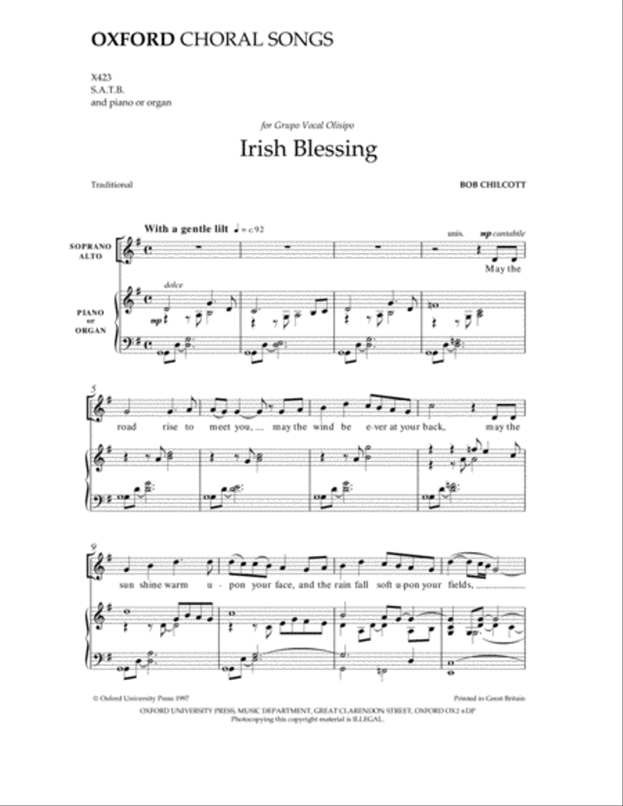 Irish Blessing 4-Part scores gallery preview page 2