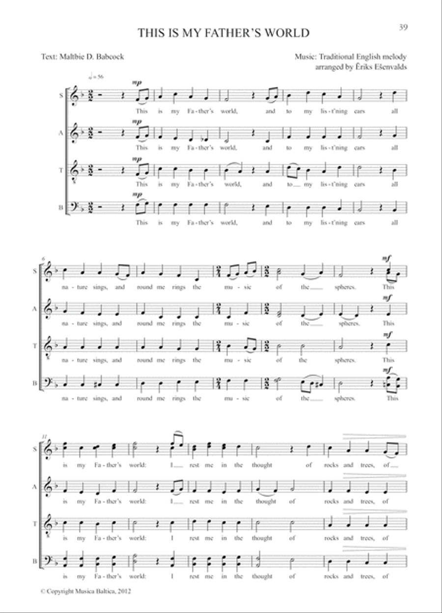 Choral Anthology 1 for Mixed Choir (SATB) 4-Part scores gallery preview page 10