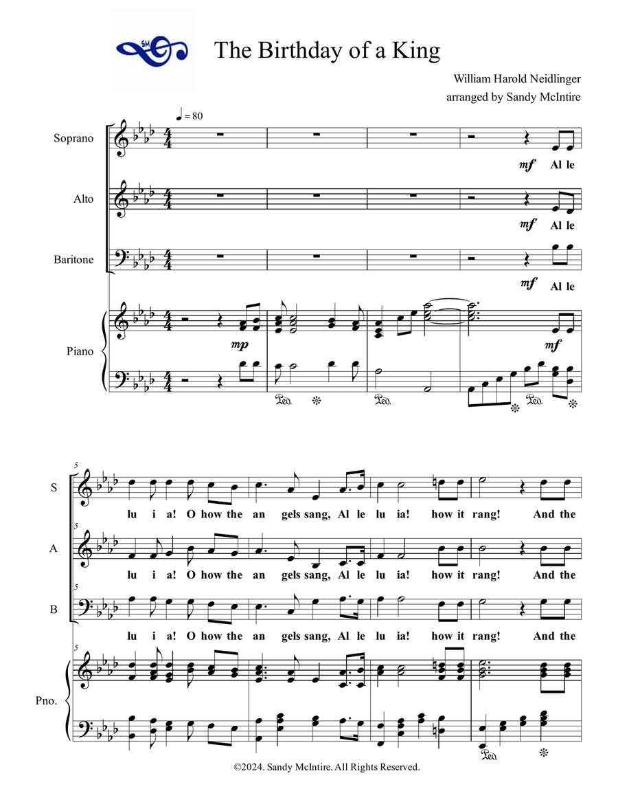 Birthday of a King 3-Part scores gallery preview page 1